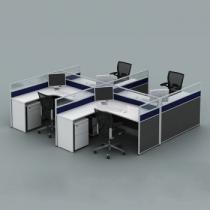 办公家具办公桌子员工桌屏风办公桌子写字台职员办公桌椅组合 4人 带柜