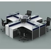 办公家具办公桌子员工桌屏风办公桌子写字台职员办公桌椅组合 4人 带柜